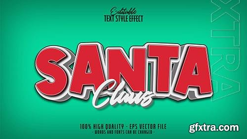 Vector 3d santa claus editable text effect template