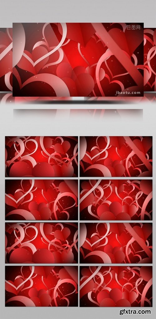 Red Love Particles Fluttering Flashing Background Video 541707