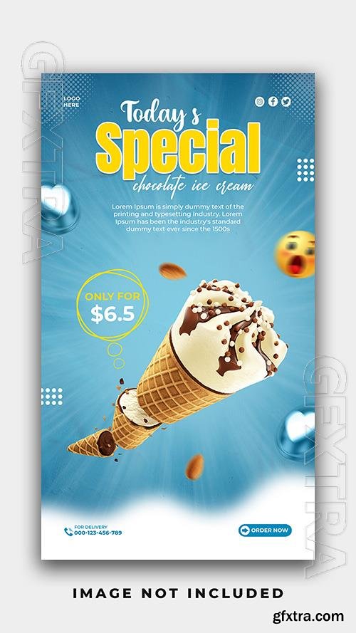 PSD special testy delicious ice cream instagram stories banner post design template vol 1