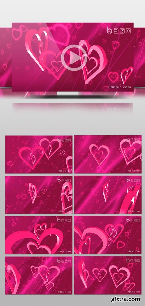 Romantic Three-dimensional Love Intertwined Dancing Loop Background HD Video  139337