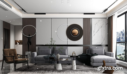 Living Room Interior Model By Huy Hieu Lee