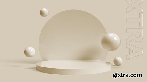 PSD 3d circular beige base for placing objects