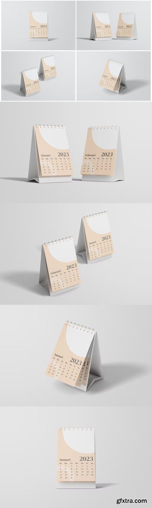 Vertical Desk Calendar Mockup