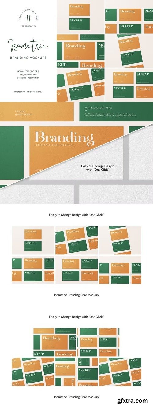 Isometric Branding Card Mockup
