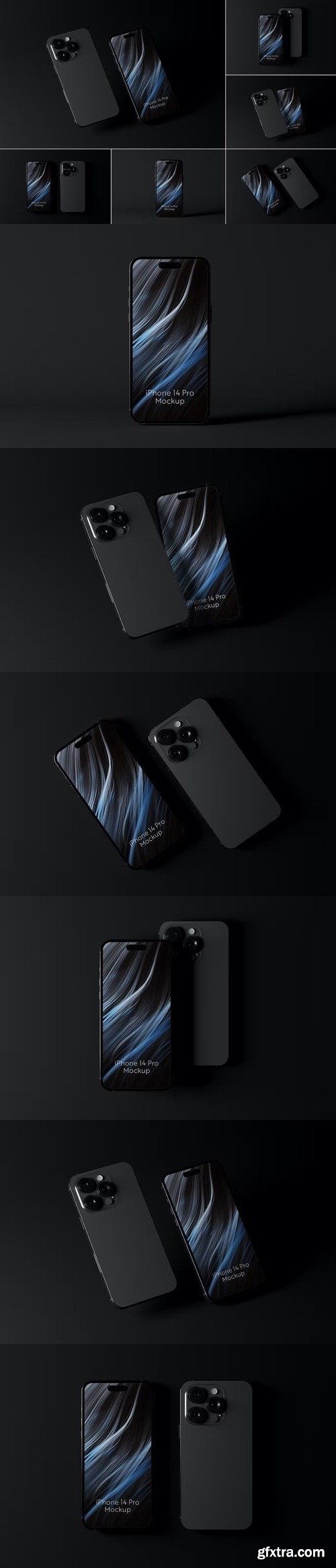 iPhone 14 Pro Dark Scene Mockups