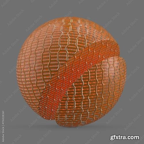 Orange metal screen grid 176328261