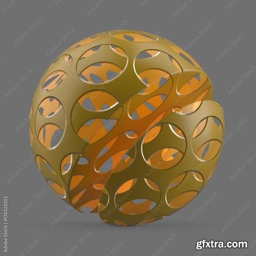 Yellow plastic round mesh 176328253