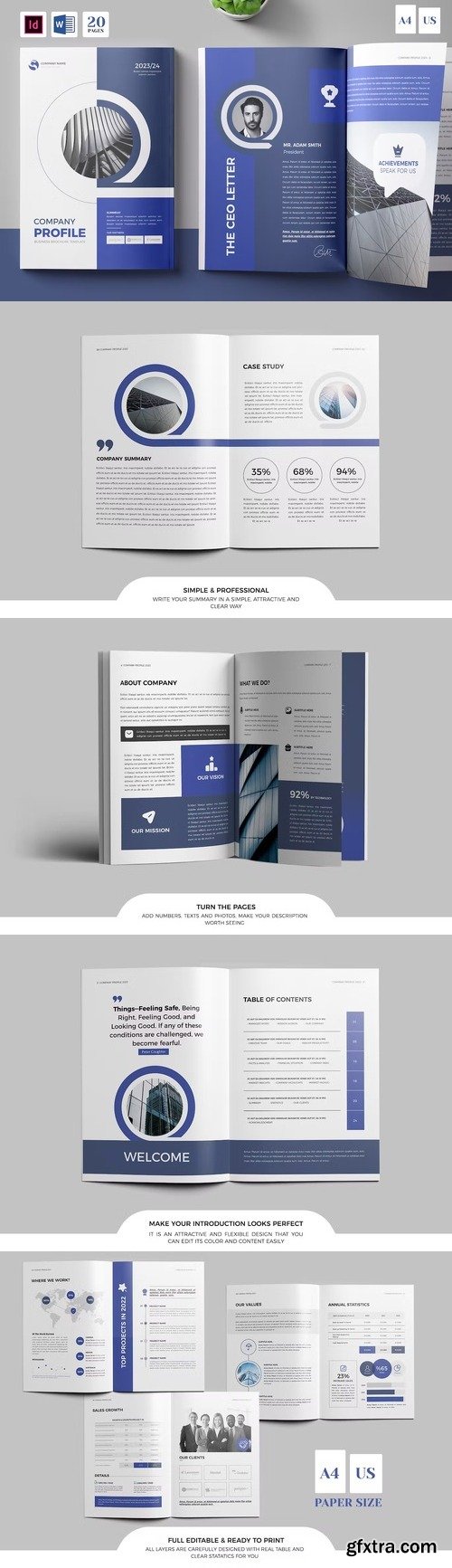 Company Profile Word & InDesign Template 2L8QUSA