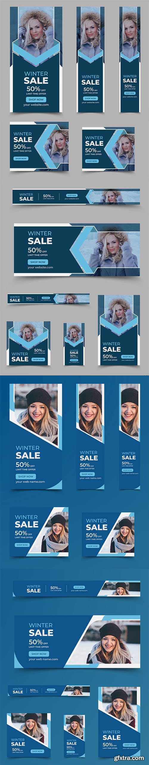 20+ Winter Sales Web Banners Design Vector Templates