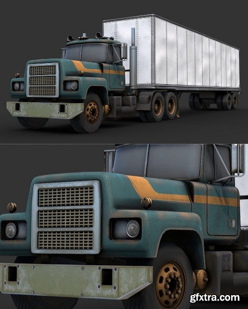 1980s Semi Truck 3D Model