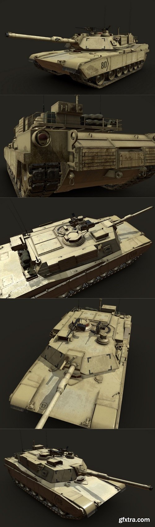 M1A2 Abrams Tank - Low Poly 3D Model