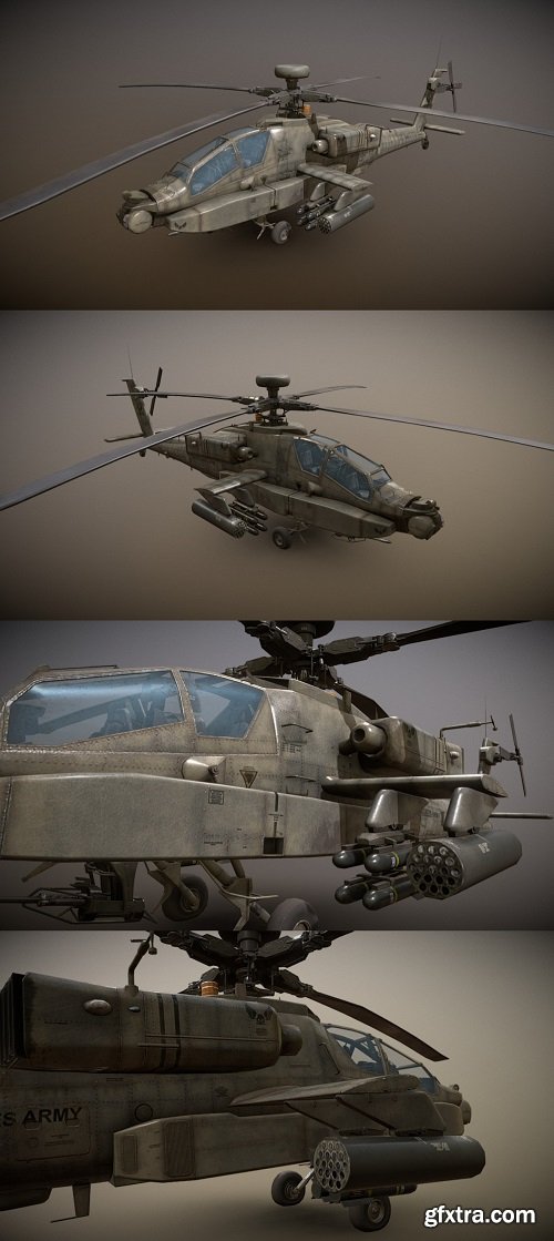 AH-64D Apache Longbow Low Poly