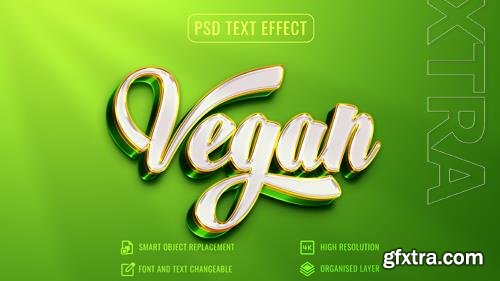 Psd vegan 3d luxury text effect template