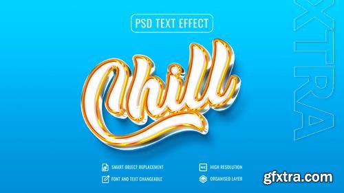 Psd shiny chill 3d text effect with customizable background