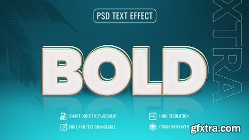 Psd shiny gold ocean blue text-effect 3d