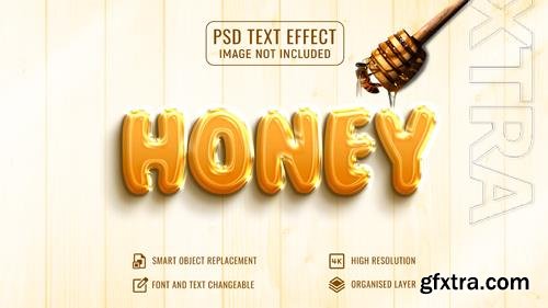 Psd honey glossy editable 3d text effect