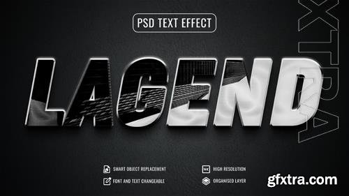 Psd glossy reflection black shiny text effect