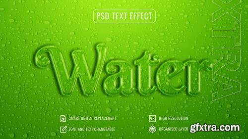 Psd water drop text effect mockup template