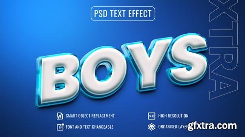 Psd shiny blue 3d text effect