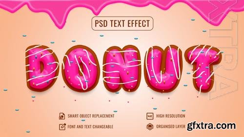 Psd donut text effect mockup