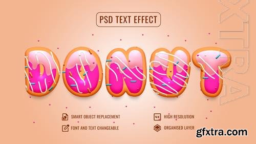 Donut psd text effect mockup