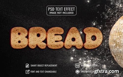 Psd realistic bread text effect food service