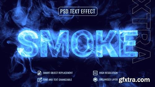 Psd smoke text effect mockup with smoke background