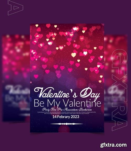 PSD happy valentine day party flyer