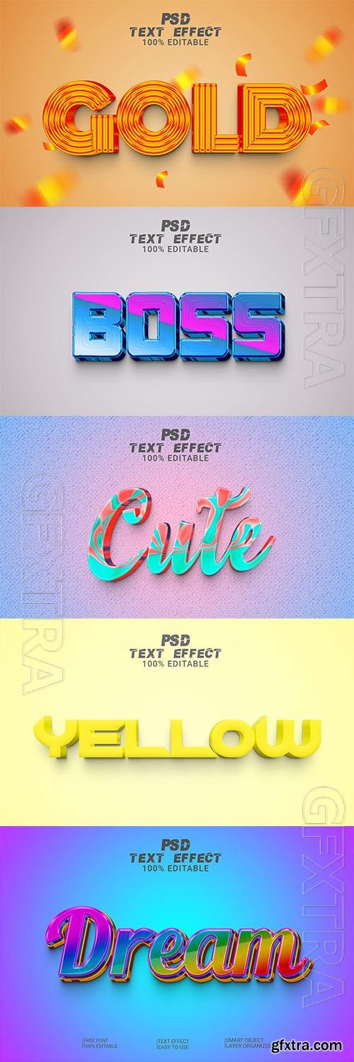 Psd style text effect editable set vol 72