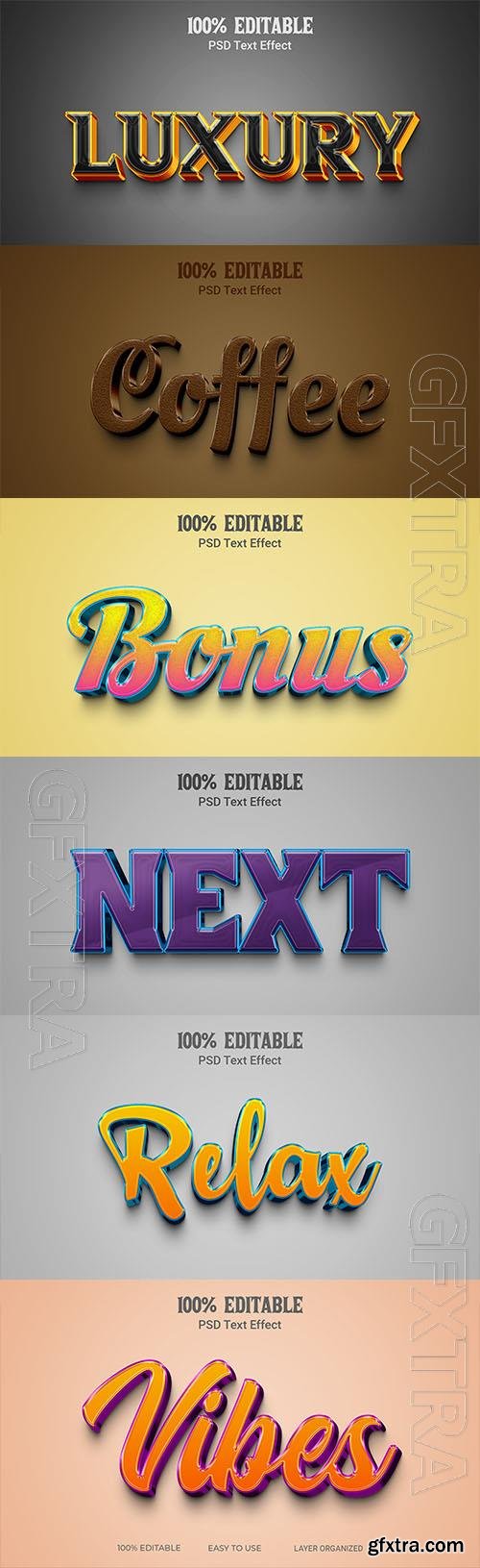 Psd style text effect editable set vol 70