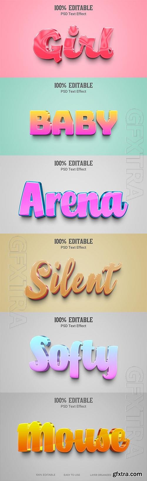 Psd style text effect editable set vol 71