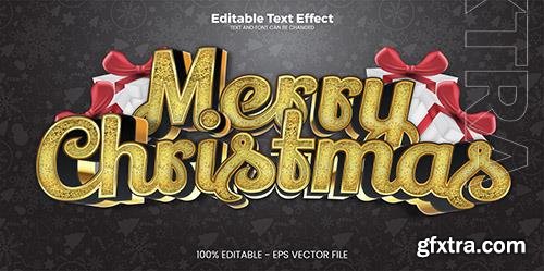 Vector text effect merry cristmas and happy new year vol 15