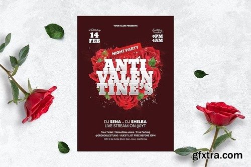 Anti Valentines Day Party Flyer UF2M2B4