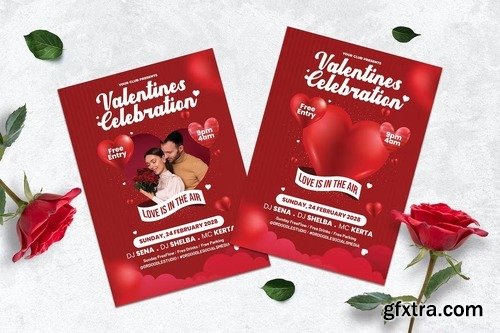 Happy Valentines Day Party Flyer T8GVM5R