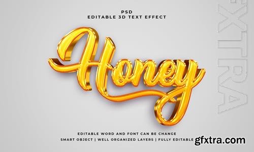 PSD honey 3d editable psd text effect with background