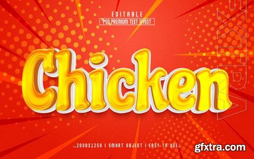 PSD chicken 3d text effect style