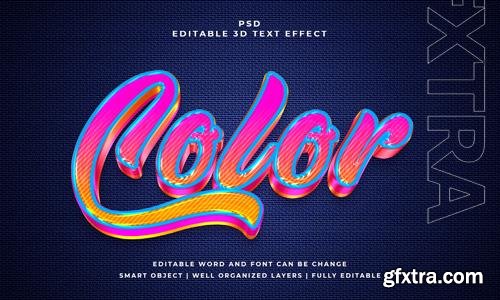 PSD color 3d editable psd text effect with background