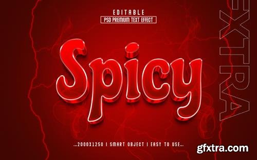 PSD spicy 3d editable text effect psd with premium background