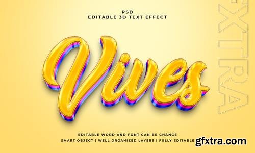 PSD vives 3d editable psd text effect with background