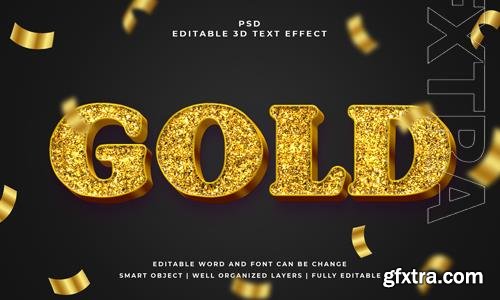 PSD gold 3d editable psd text effect with background