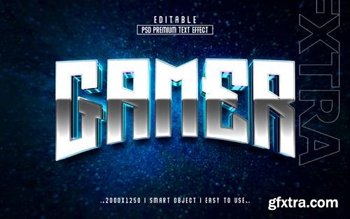 PSD gamer 3d text effect style psd template