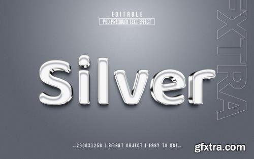 PSD silver 3d text effect style