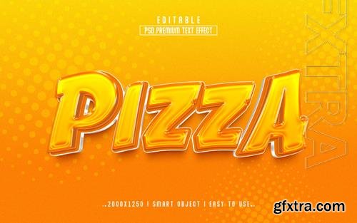 PSD pizza 3d text effect style