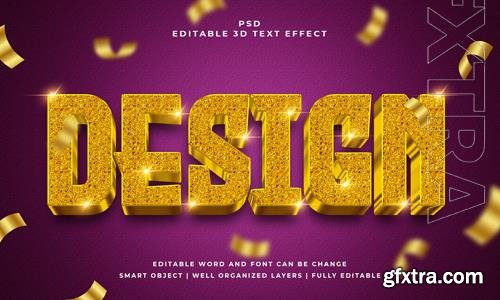 PSD design 3d editable psd text effect with background