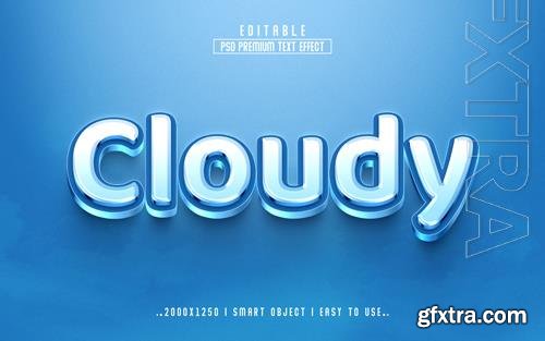 PSD cloudy 3d editable text effect psd with premium background