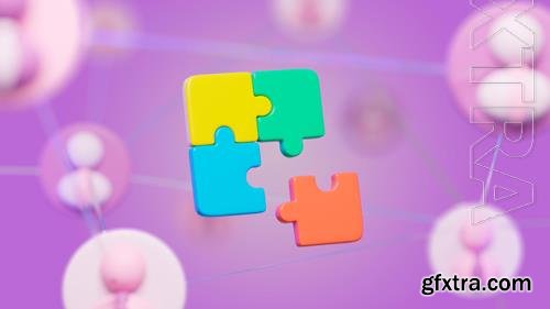 PSD abstract background with puzzle