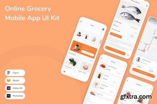 Online Grocery Mobile App UI Kit EZVJM97