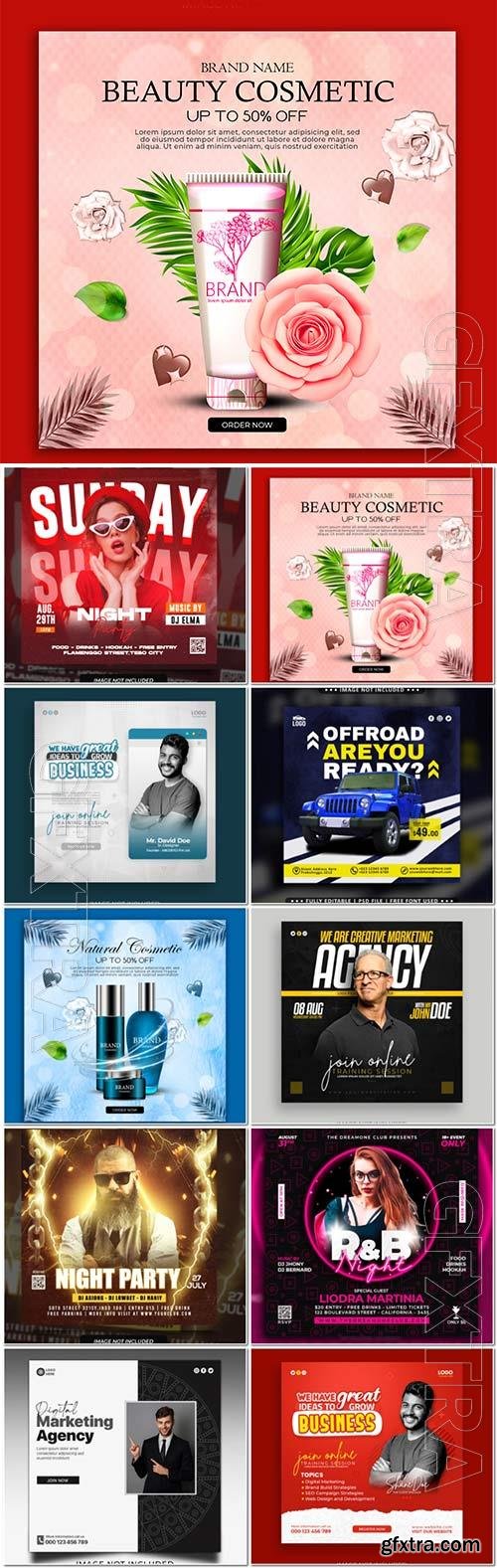 Flyer social media post, template banner psd set vol 25