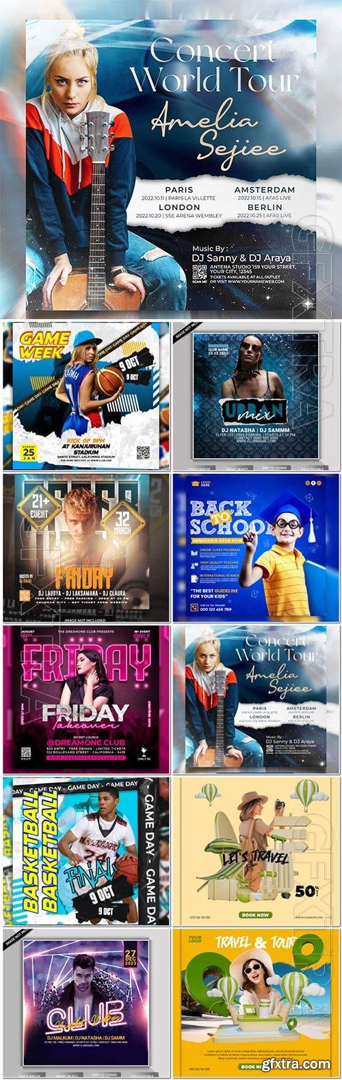 Flyer social media post, template banner psd set vol 24