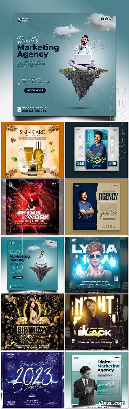 Flyer social media post, template banner psd set vol 22